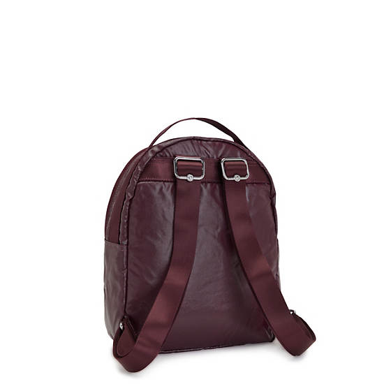 Kipling Kae Metallic Backpacks Burgundy Lacquer Metallic | AU 1590ZU